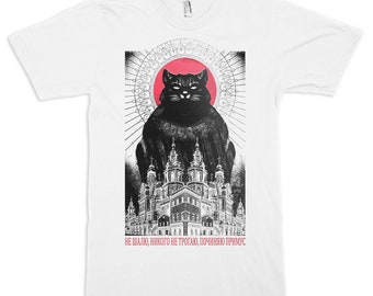Master and Margarita Cat Behemoth by Mikhail Bulgakov T-Shirt, Men&#39;s and Women&#39;s Sizes