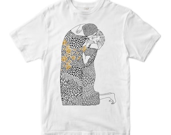 Women's T-shirt Gustav Klimt the Kiss Painting, Art T-shirt