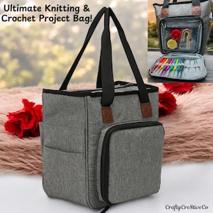 Crochet Knitting Bags, Crochet Storage Bag, Knitting Bag, Yarn Bag, Yarn Storage Bag, knitting Project Bag, Crochet Tote Bag, Knitting Tote