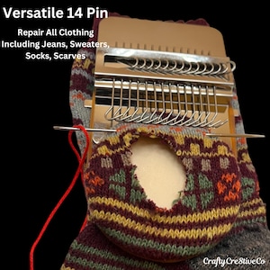 Darning Mini Loom Machine Knitting Tools Hand Tapestry Wood Loom Weaving Frame Small Frame Small Loom For Mending Clothes Speedweve 14 Pin