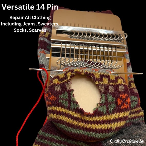 Darning Mini Loom Machine Knitting Tools Hand Tapestry Wood Loom Weaving Frame Small Frame Small Loom For Mending Clothes Speedweve 14 Pin