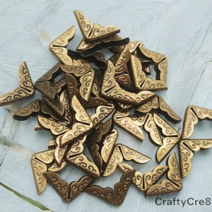 100 Pcs Metal Book Corner Protectors Vintage Style Scrapbooking Corner ...