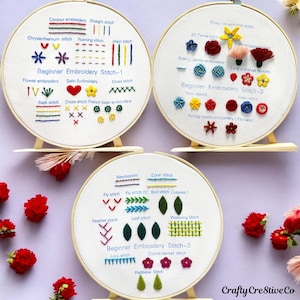 3 Set Beginner Embroidery Kit, Embroidery Starter Kit, Modern Embroidery kit, Learn Embroidery, Hand Embroidery Kit Beginner, Needlepoint
