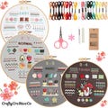 4PCS Beginner Embroidery Kit Set, Learn Embroidery, Embroidery Sampler Kit, DIY Hand Needlework Project, Progressive Learning Embroidery Kit