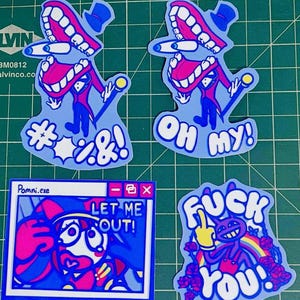 The Amazing Digital Circus Pomni, Jax and Caine stickers | UNOFFICIAL