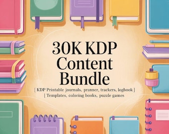 30K KDP Content Bundle – Kdp Interior Designs | kdp Printable Journals, Planner, Trackers, Logbook | Templates, Coloring Books, Puzzle Games