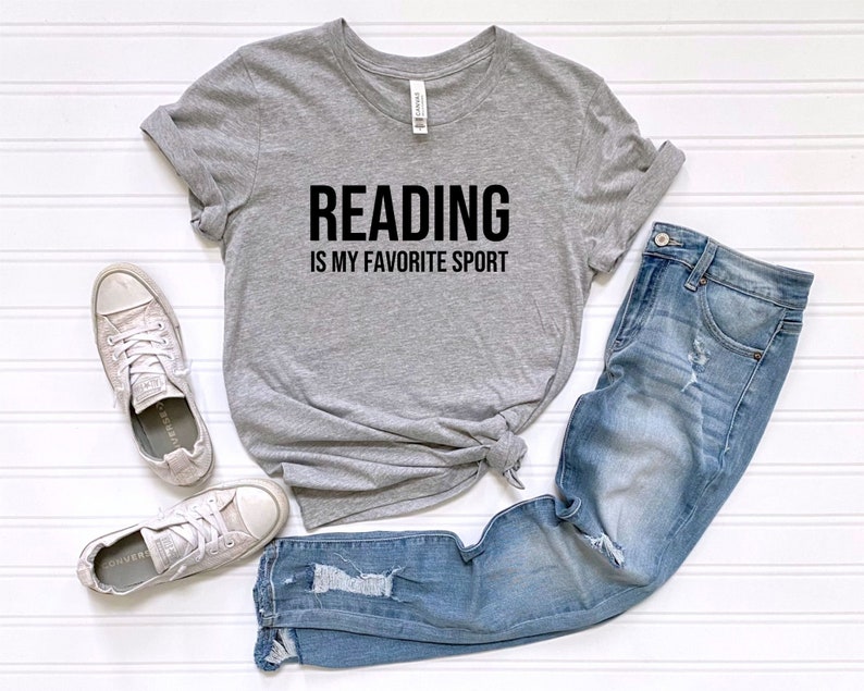 Reading is my favorite sport, Book Lover Tshirt, Reading Tshirt, Book Nerd Tee, Mom Shirt, Gift for Book Lover, Gift for Teacher image 7