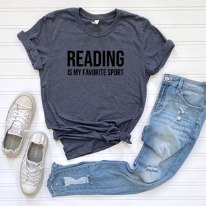 Reading is my favorite sport, Book Lover Tshirt, Reading Tshirt, Book Nerd Tee, Mom Shirt, Gift for Book Lover, Gift for Teacher image 4