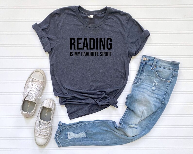 Reading is my favorite sport, Book Lover Tshirt, Reading Tshirt, Book Nerd Tee, Mom Shirt, Gift for Book Lover, Gift for Teacher image 4