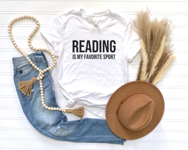 Reading is my favorite sport, Book Lover Tshirt, Reading Tshirt, Book Nerd Tee, Mom Shirt, Gift for Book Lover, Gift for Teacher image 3