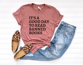 FREE SHIPPING Banned Books Shirt, Book Shirt, Reading Tshirt, Book Lover Shirt, Teacher Gift, Gift for Book Lover, Book Nerd, Women, Banned