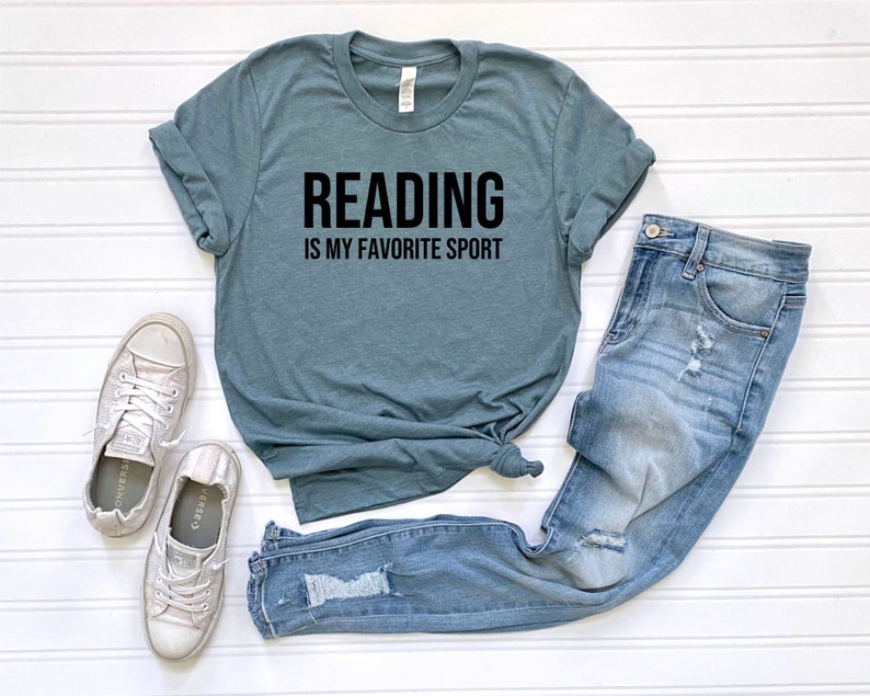 Reading is my favorite sport, Book Lover Tshirt, Reading Tshirt, Book Nerd Tee, Mom Shirt, Gift for Book Lover, Gift for Teacher image 6