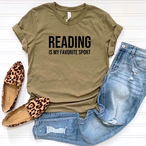 Reading is my favorite sport, Book Lover Tshirt, Reading Tshirt, Book Nerd Tee, Mom Shirt, Gift for Book Lover, Gift for Teacher image 8