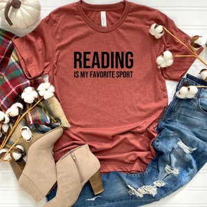 Reading is my favorite sport, Book Lover Tshirt, Reading Tshirt, Book Nerd Tee, Mom Shirt, Gift for Book Lover, Gift for Teacher image 5