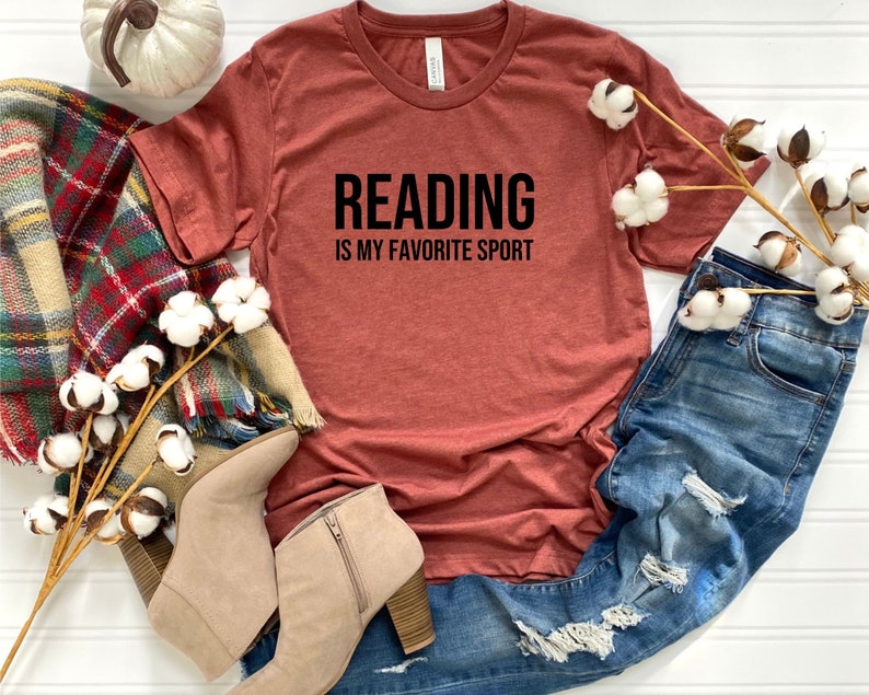 Reading is my favorite sport, Book Lover Tshirt, Reading Tshirt, Book Nerd Tee, Mom Shirt, Gift for Book Lover, Gift for Teacher image 5