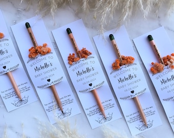 Sustainable Seed Pencil Gifts For Baby Shower Party Guests, Recyclable Pencil Favor For Baby Shower, Plantable Pencil Favor For Baby Shower