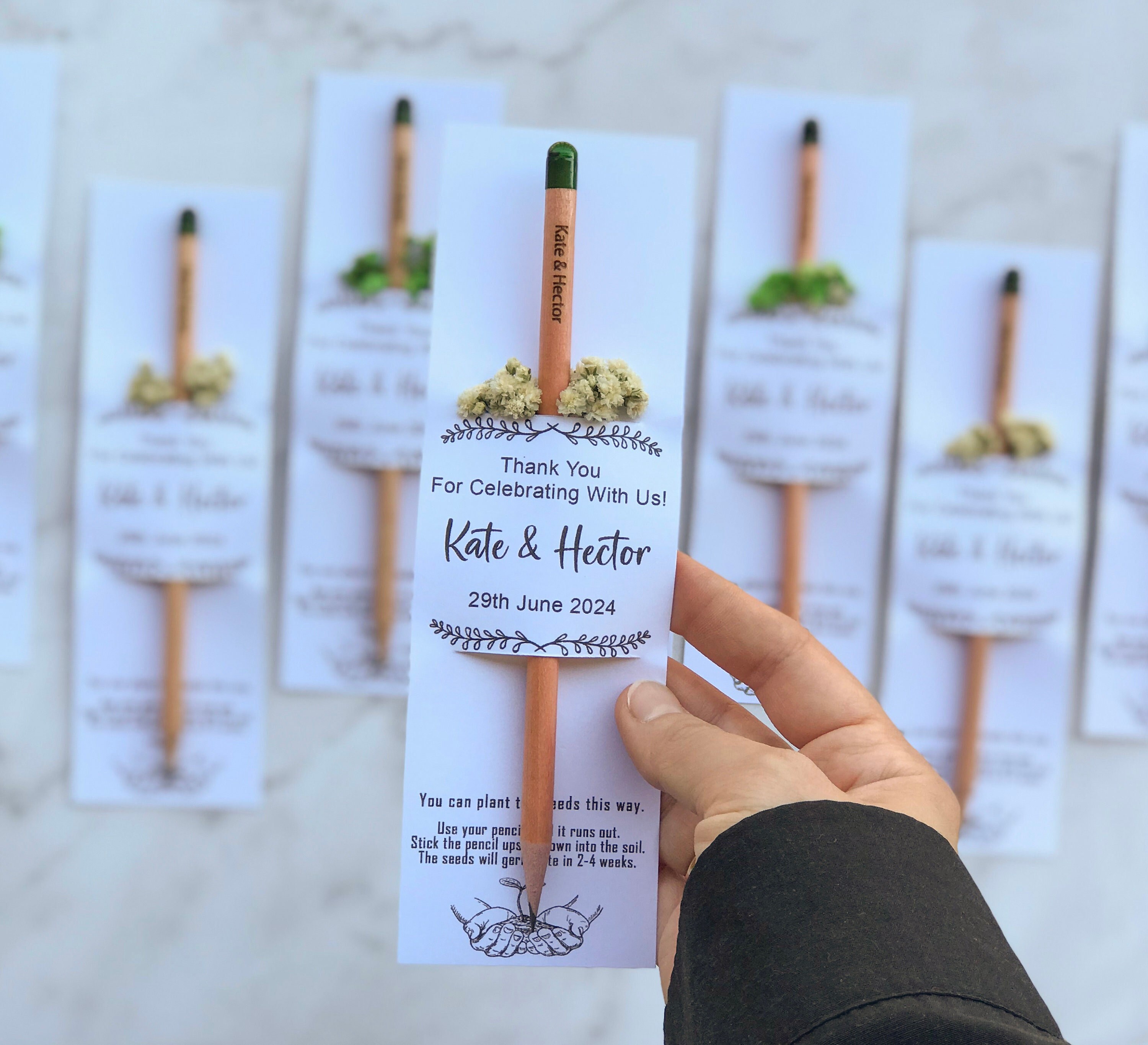 Personalized Wedding Pencil Thank You Favors, Custom Eco Friendly ...