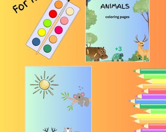 Animal Coloring Book for Kids: Farm & Zoo Animals (Printable PDF) Ages 3+