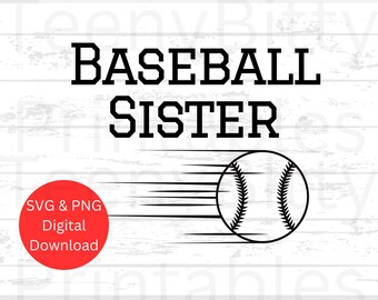 Hermana de béisbol svg, Hermana de béisbol png, Béisbol svg, Béisbol png, Camisa de béisbol svg & png, Archivos de corte digital para Cricut y Silhouette