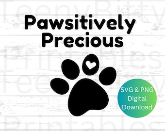 Dog Paw Print svg, Dog Mom svg, Dog Paw png, Dog Dad png, Heart Paw Print svg, Puppy Love svg & png, Cut Files for Cricut and Silhouette