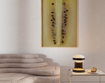 Art mural kiwi, fruit imprimable, art mural moderne, impression kiwi fruit, nature morte, kiwi vert, Scandi minimal