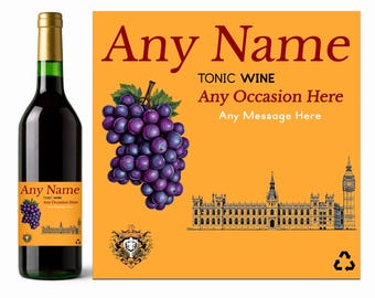 Personalised to fit Buckfast or Similar Tonic Wine Label Sticker Father's Day Fathers Christmas Boyfriend Girlfriend (LABEL ONLY)