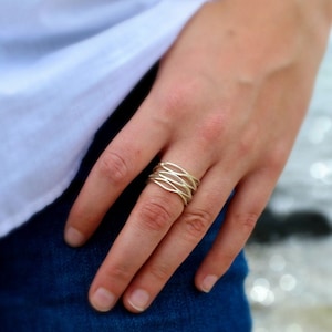 Ocean Currents Sterling Silver Ring | Sterling Silver Ring | Silver Wave Ring | Ocean Wave Ring | Wavy Band | Everyday Ring | Silver Ring