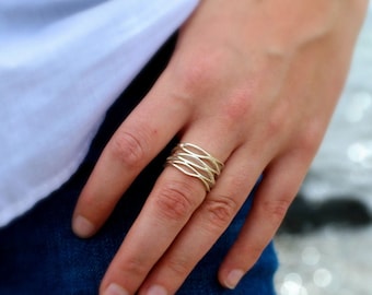 Ocean Currents Sterling Silver Ring | Sterling Silver Ring | Silver Wave Ring | Ocean Wave Ring | Wavy Band | Everyday Ring | Silver Ring