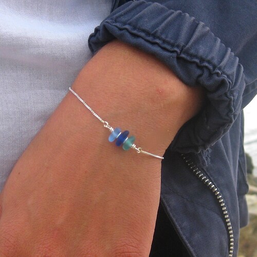 Adjustable Sea Glass Bracelet | Sea Glass Jewelry| Sea Glass Bracelet | Beach Glass Jewelry | Adjustable Bracelet | Every day Bracelet