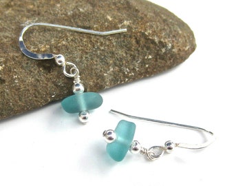 Dainty Drop Sea Glass Earrings | Sea Glass Earrings | Silver Minimalist Earrings | Earrings for Her | Bridesmaid Gift | Gift for Mom