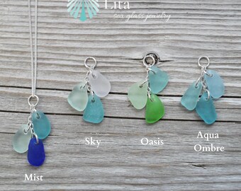 Cascade Sea Glass Necklace Beach Glass Necklace Sea Glass
