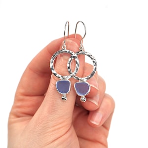 Sea Glass and Sterling Silver Glimmer Earrings | Sea Glass Jewelry | Beach Jewelry | Sea Glass Earrings | Everyday Earring |Vacation Jewelry