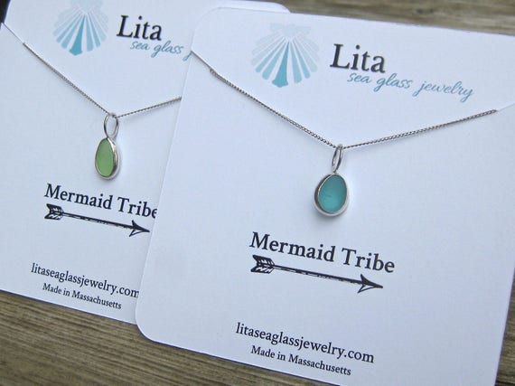 Mermaid Tribe Sea Glass Necklace Sea Glass Jewelry Beach Glass