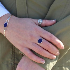 Echte Seeglas Sterling Silber Perlen Ring: Wählen Sie Ihre Farbe & Ringgröße!