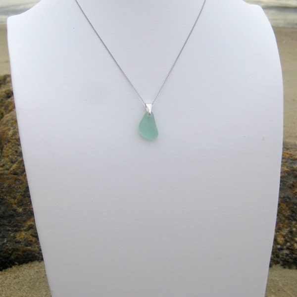 Sea Glass Necklace | Beach Glass Necklace | Sea Glass Jewelry | Simple Sea Glass Necklace | Sterling Silver Necklace | Beach Necklace