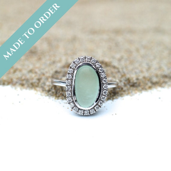 Sea glass wedding ring sale
