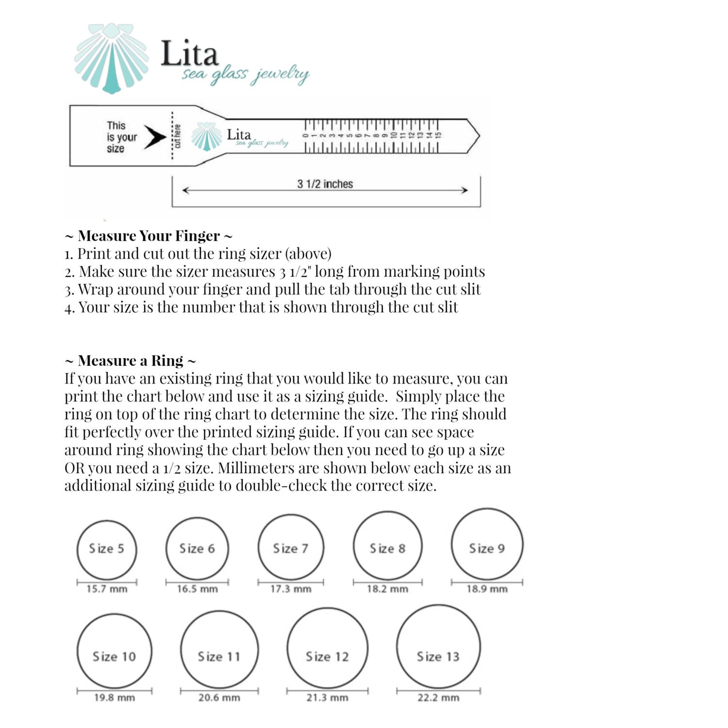 downloadable ring sizer ring sizer ring size guide print