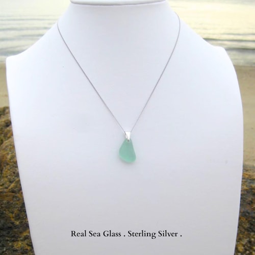 Authentic Sea Glass Pinch Drop Necklace : Choose Your Color