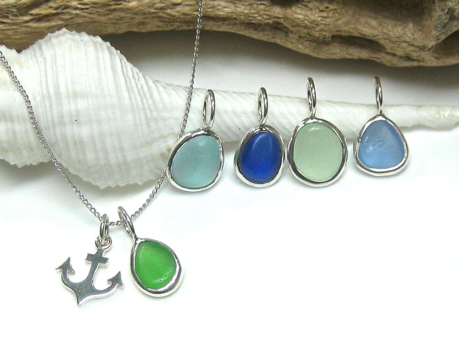 Charm Seaglass Earrings/Necklace