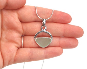 Sea Glass Love Knot Necklace | Sea Glass Necklace | Everyday Necklace | Sea Glass and Sterling Necklace | Lita Fine Sea Glass Jewelry