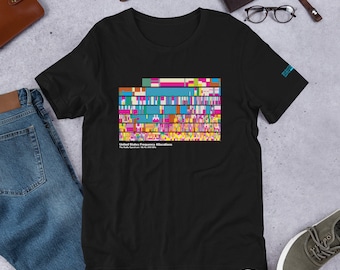 Camiseta unisex con gráfico de frecuencias de radio (oscura)