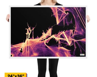 Cape Cod MA, Marthas' Vineyard, Nantucket, Buzzard's Bay, Narragansett Bay, RI - Impresión enmarcada: visualización de los movimientos de los barcos durante un año