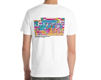 Camiseta unisex con gráfico de radiofrecuencia (ligera, logotipo en el frente, arte en la parte posterior)