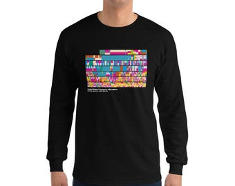 Camiseta de manga larga con gráfico de radiofrecuencia para hombre (oscura)