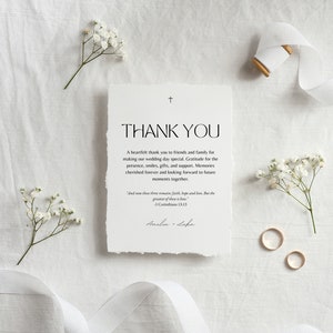 Tarjeta de agradecimiento cristiana, tarjeta de agradecimiento de boda, tarjeta de agradecimiento del versículo bíblico, tarjeta de agradecimiento para los invitados a la boda, tarjeta de agradecimiento religiosa