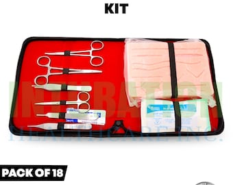 18 Pcs Suture Kit Complete Practice Sutures Kits Medical Veterinary Student Training Surgical Suturing Pad with Needles and Threads