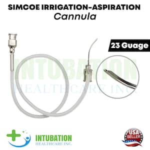 Simcoe Irrigation Aspiration Cannula 23G 0.3mm Aspirating Curved Cannulas Ophthalmic Instruments Surgical Tools Premium German Grade