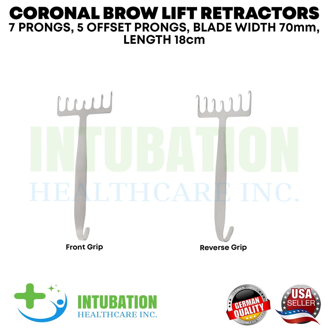 Coronal Brow Lift Retractor 7 Prongs 5 Offset Prongs 70 Mm Blade 18 Cm ...