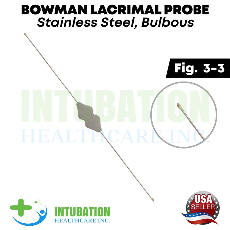 Bowman Lacrimal Probe Bulbous Fig. 3-3 5” Probe Surgical Dental ENT ...