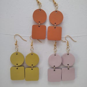 Leather earrings, Handmade earrings, Leather jewelry, Unique gift for her, Summer earrings
